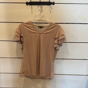 Ruffled Sleeve Pink Top